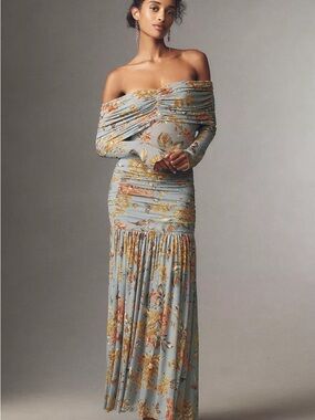 AFRM Emmeline Off-the-Shoulder Long-Sleeve Lace Maxi Dress